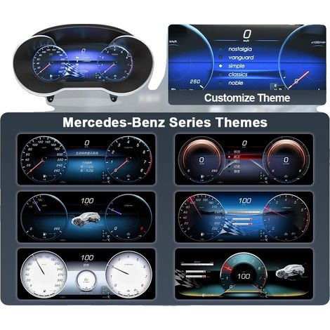 Tableau de bord numérique, CarPlay sans fil, Régulateur de vitesse adaptatif, W205 S205 W253 W446 (1/2)