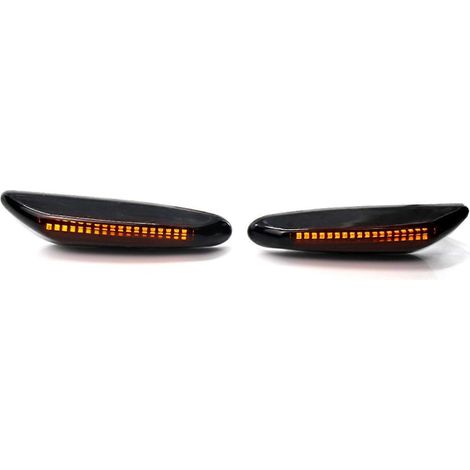 2 Stück getönte LED-Seitenmarkierungsleuchten mit Blinkerfunktion für BMW 3er E46 E60 E90 E92 E93 E87