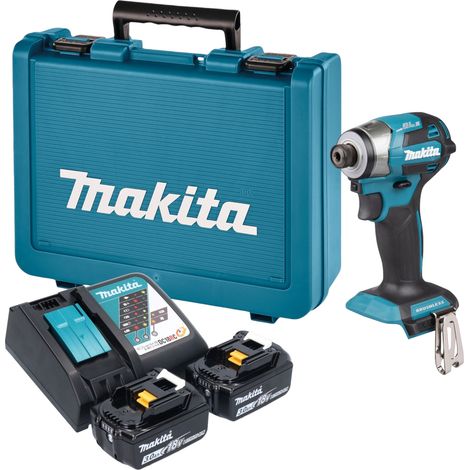 Atornillador de impacto a batería Makita DTD 173 RFE de 18 V, 180 Nm, 1/4", sin escobillas + 2 baterías de 3,0 Ah + cargador + maletín (1/5)