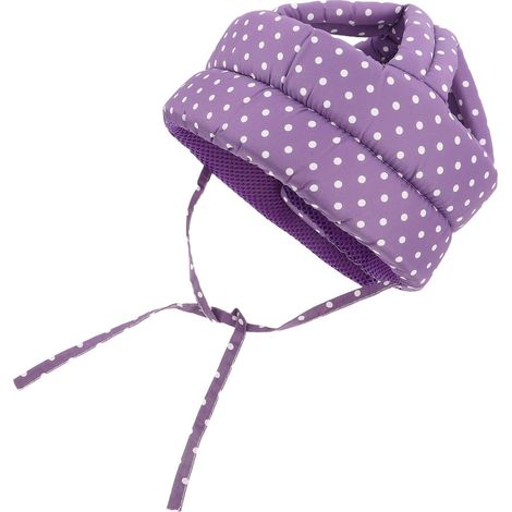Casque de Sécurité Senior Souple Adulte, Casque Antichoc pour Personnes Âgées, Coton et Éponge, Pourpre à Pois, Respirant, Haute Visibilité, pour Maison et Extérieur (1/5)