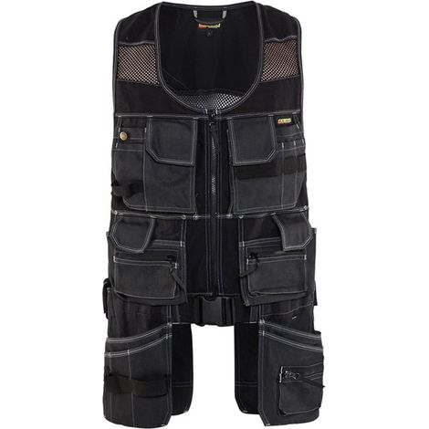 Gilet da lavoro senza maniche X1900 multitasche 3119 - Nero M (1/5)