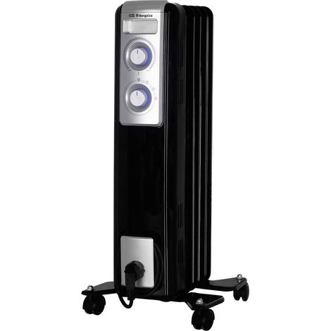 Orbegozo RN 1000 Radiatore Olio 5 Elementi 1000W Luce LED Termostato Regolabile Raccoglitori Rotelle (1/3)