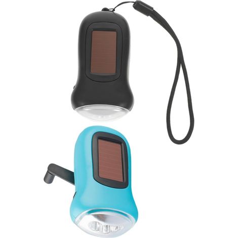SHINEOFI 2pièces Lampe De Poche Solaire Led Rechargeable Lampe De Poche à Manivelle Pour Camping Randonnée Polyvalente Sans Pile (1/5)