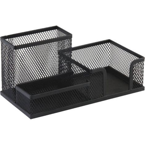 Organizador met谩lico Q-Connect con compartimentos, color negro 'KF16572'