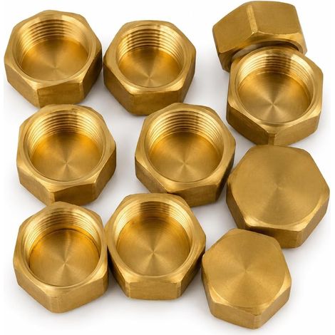 Confezione da 10 tappi filettati femmina in ottone da 1" (26/34)