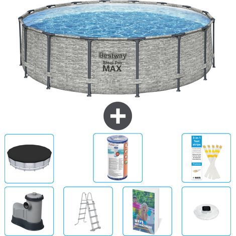 Bestway Piscina Bestway Steel Pro MAX Redonda - 488x122 cm - 8-piezas S622 (1/3)
