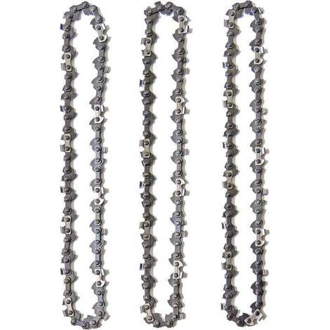 Kettensägenketten-Set, 3-teilig, für 40 cm (16 Zoll) Führungsschiene, 1,3 mm (3/8 Zoll), 56 Treibglieder, rückschlagarm, kompatibel mit Einhell, McCulloch, Schwarz (1/5)