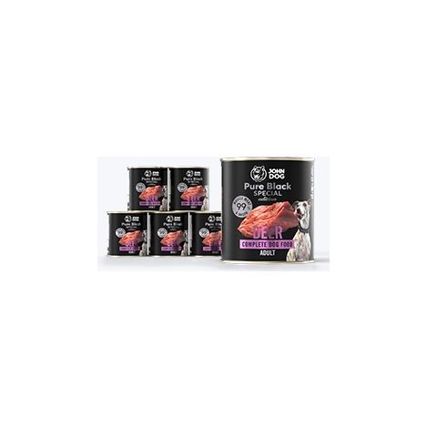 Alimento umido per cervi John Dog Pure Black Special Edition, confezione da 6x800 g
