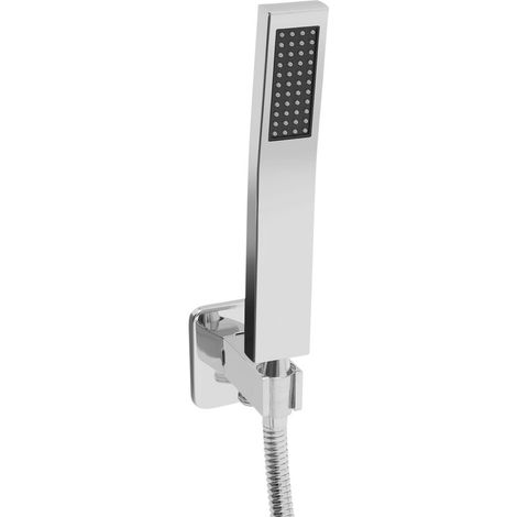 Pomme de douche argentée Douchette à main Douche à économie d'eau Salle de bain Douche à effet pluie (1/5)