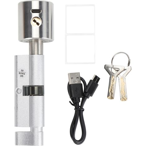 Serrure connectée intérieure Biométrique rapide 0.5s Contrôle via application Bluetooth Faible consommation Énergie Acier inoxydable Aluminium Installation facile sans perçage Clés incluses (1/5)