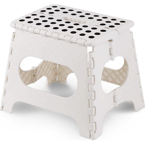 Klapphocker, Tritthocker, Fußstütze, für Garten, Küche, Bad, Tragkraft 150 kg, zusammenklappbar, für Kinder und Erwachsene, Weiß, 29222 cm (1/5)