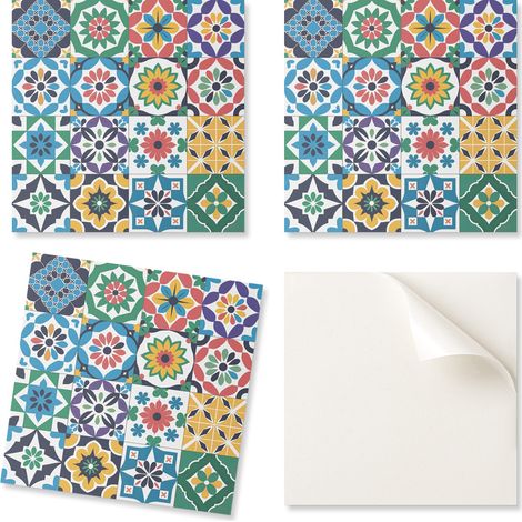 Paquete de baldosas de vinilo autoadhesivas con estampado de mosaico a cuadros de 20x20x20 cm.