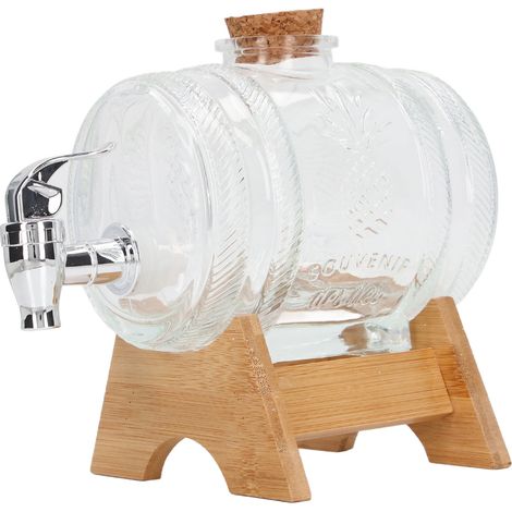Weinspender aus dickwandigem, versiegeltem Glas mit Zapfhahn für Ginseng und Mispelwein zur Verwendung zu Hause (1/5)