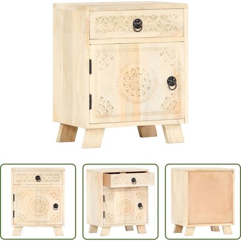 vidaXL Bois de manguier - Table de chevet 40x30x50 cm Bois de manguier massif (1/5)