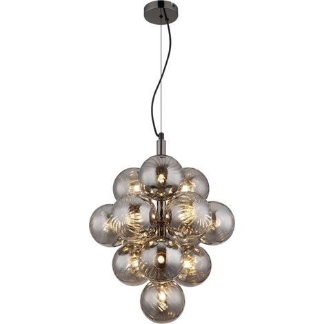 Globo - lampada a sospensione - CONOR - antracite - vetro - Ø
