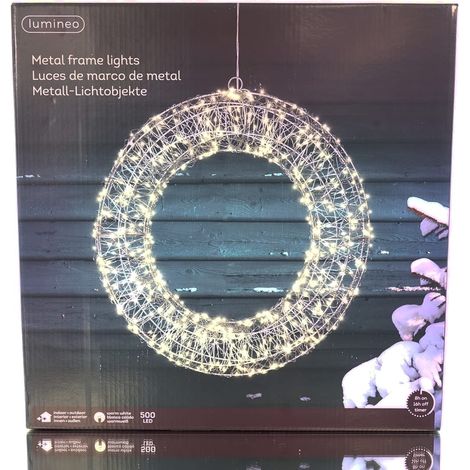 Lumineo Micro LED-Rahmenbeleuchtung Metall/Silber warmweiß Outdoor, L:7 - W:28 - H: 28 cm (1/5)