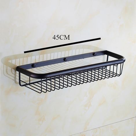 (Heigu 45CM) Panier de rangement mural à un niveau en cuivre doré rose pour savon/éponge / accessoire de salle de bain (1/5)