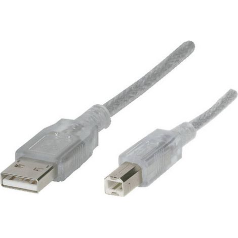 Renkforce Câble USB USB 2.0 USB-A mâle, USB-B mâle 3.00 m transparent RF-4538148 A807412 (1/2)