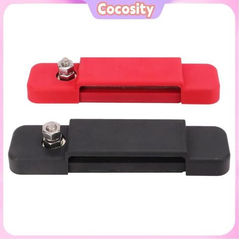Bloc de distribution d'énergie - COCOSITY - 12 bornes - Inox anti-corrosion - Rouge/Noir - Pour auto et marine (1/5)