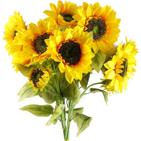 Pack of 6 x 88cm Yellow Artificial Sunflower - 18 heads (1/5)