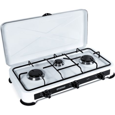 Promis KG300B cuisinière gaz blanche 3 brûleurs (1/2)