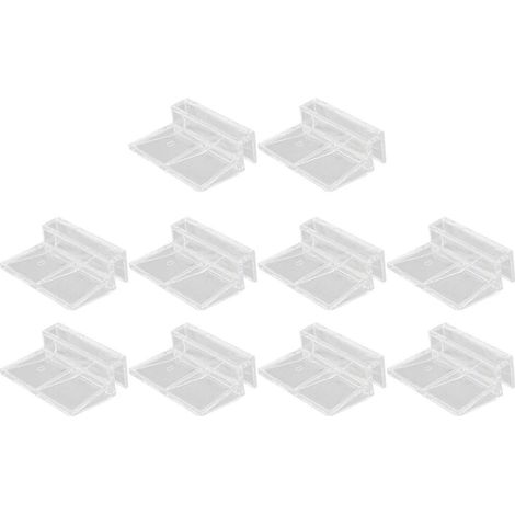 10x Pince de fixation pour filet d'aquarium, support de fixation pour couvercle en verre transparent, en acrylique, anti-déraillement-6mm (1/5)