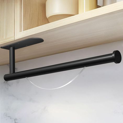 1 Porte Essuie Tout Acier Inoxydable Noir Frein Arrêt Auto-Adhésif Sans Perçage Pour Cuisine Salle De Bain (1/5)