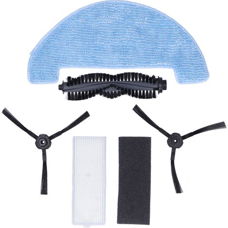 Kit de pièces de rechange pour balai à balai iLife A4S : brosse rotative, filtre, chiffon de nettoyage et brosse latérale (1/5)