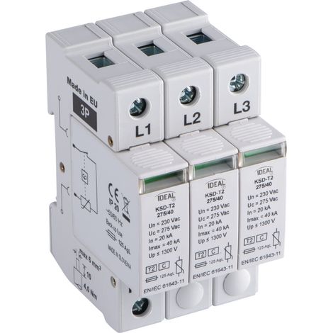 LIMITATORE DI SOVRATENSIONE KSD-T2 275/120 3P - KANLUX (1/2)