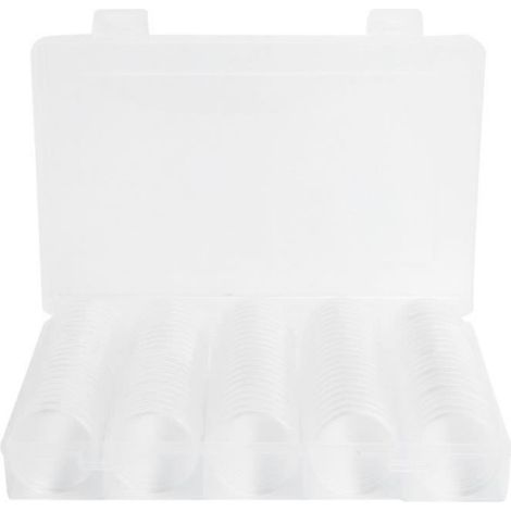 Boîte De Rangement Pour Pièces De Monnaie - 18,5x11,6x4 cm - Transparent - 100 Capsules (1/4)