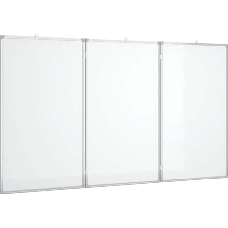 Tableau blanc magnétique pliable 150x80x1,7 cm aluminium