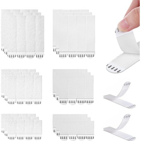 36 Paires Languette Accroche Tableau Sans Percer, Nylon Adhésif Double Face Pour Cadre Déco Murale Intérieur (1/5)
