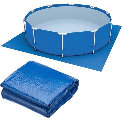 Tapis de Piscine, Rond, imperméable, antidérapant, pour ø366cm  Protège le sol en PE pour piscines hors-sol. (1/5)