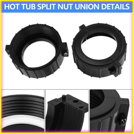 Union à écrou fendu pour chauffage de spa de 2 pouces, écrou fendu en plastique avec vis fixes pour trous de montage de de (1/4)