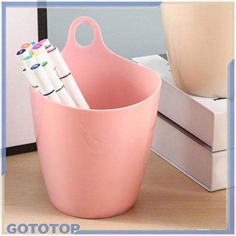 YOSOO seau de rangement suspendu (Beige)Poubelle Suspendue Mini Multifonctionnelle Peu Encombrante droguerie poubelle Beige Rose (1/4)