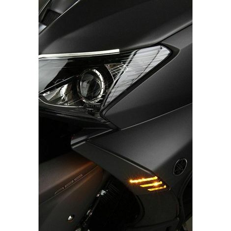 1 set of motorcycle modification parts made of matte black plastic, including covers for indicators and taillight, compatible with Yamaha T-MAX.--DTEKGAZ