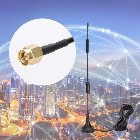 Antenne Externe 4G/3G/GSM Large Bande 12DBi 700-2700MHz avec Support Ventouse (36cm)