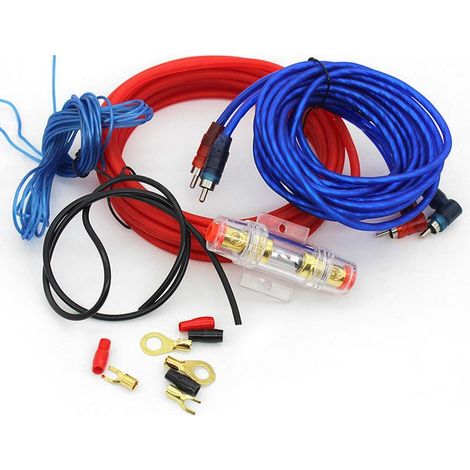 Zoternen Kit de câblage audio pour voiture, câble d'installation d'amplificateur de puissance de calibre 8, câble de commande pour haut-parleur de caisson de basses (1/5)