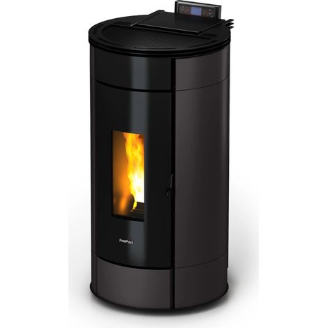 stufa a pellet ermetica freepoint "globe" antracite 11 kw (1/2)