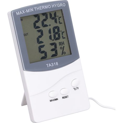 TA318 Innen-/Außenthermometer, elektronisches Hygrometer für Zuhause, großes Display mit Sonde (Batterie nicht im Lieferumfang enthalten) (1/5)