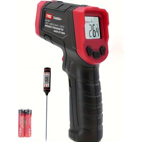 Termometro a infrarossi, dispositivo digitale laser per la misurazione della temperatura, da -32°C a 400°C, ideale per cuocere al forno, friggere, cucinare, grigliare, carne, zucchero, ecc.