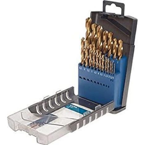 kwb HSS Metallbohrer-Set - Titan Spiralbohrer-Satz in Industrie-Qualität, Werkzeug-Box 19-teilig (1/5)