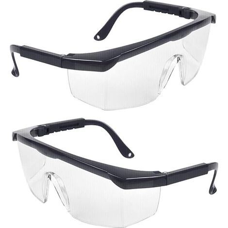 Gafas de seguridad, 2 unidades, envolventes, antivaho, para niños y adultos, con lente de policarbonato transparente y grueso para actividades al aire libre.
