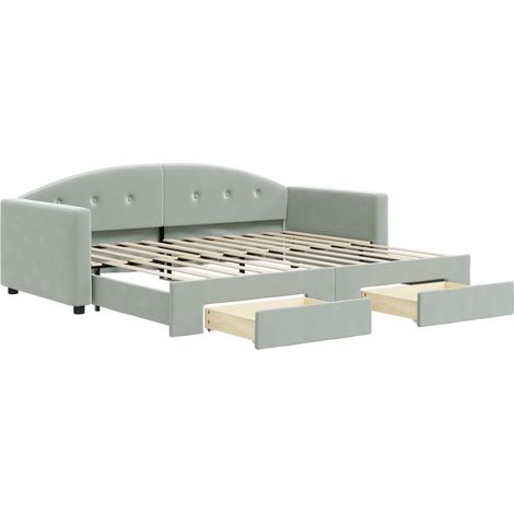 Maison Exclusive - Divano Letto Estraibile Cassetti Grigio Chiaro 90x200cm Velluto