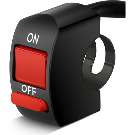 Interrupteur marche/arrêt 7/8" pour guidon de moto, quad, barre lumineuse LED, phare et frein de conduite (1/5)