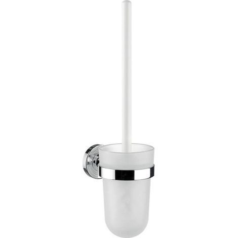 Support de brosse de toilette POLO Beh en plastique, poignée en brosse blanche chromée (1/5)