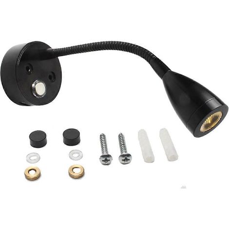 Flexible Gooseneck USB RV Reading Light DC10-30V 3W 3-Tone LED Interior Lights for Campers RV and Boats Black (1/5)