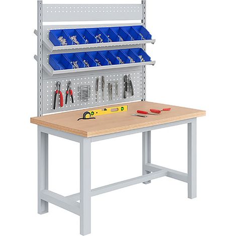 Banco da lavoro per officina - Dimensioni 1200x750x840mm - Grigio chiaro RAL7035 - W010010780-GC