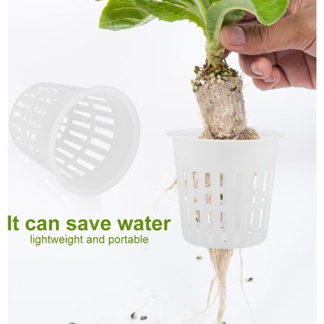 Lot de 10 paniers hydroponiques en plastique résistant et sûr pour la culture en jardin ou balcon (blanc) (1/5)