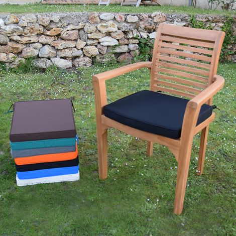 Teck'Attitude – Coussin extérieur noir 60x60cm – Enveloppe déhoussable – Garnissage mousse polyuréthane – Résistant aux UV et à l'eau (1/4)